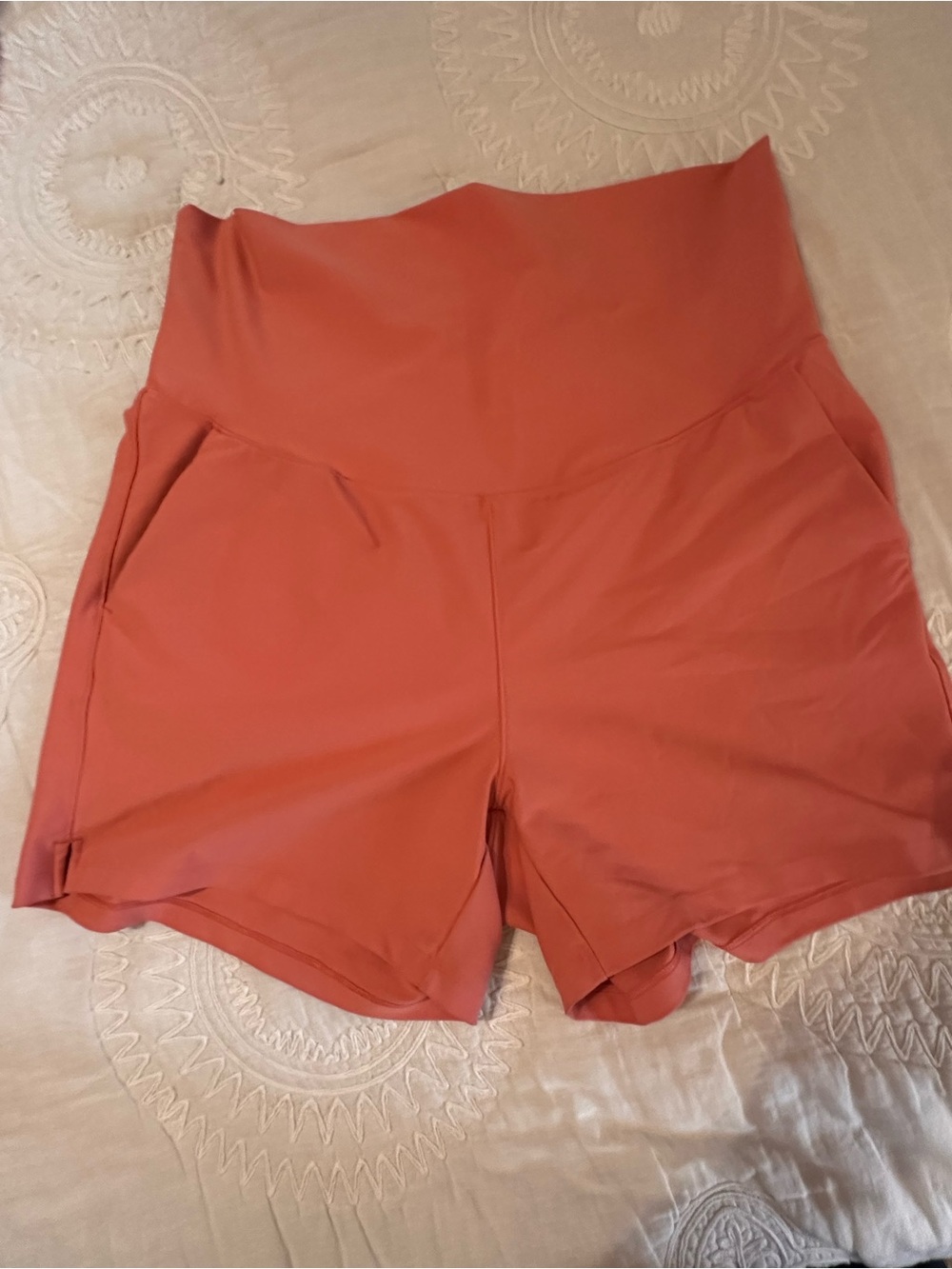 Old Navy Maternity High-Waist Terracotta Active Shorts with Pockets